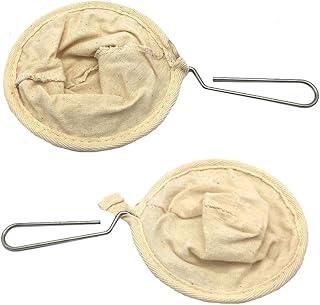 NUOMI Flannel Cloth Coffee Filter Strainers with Steel Handle, 2 Pack Coffee Sock