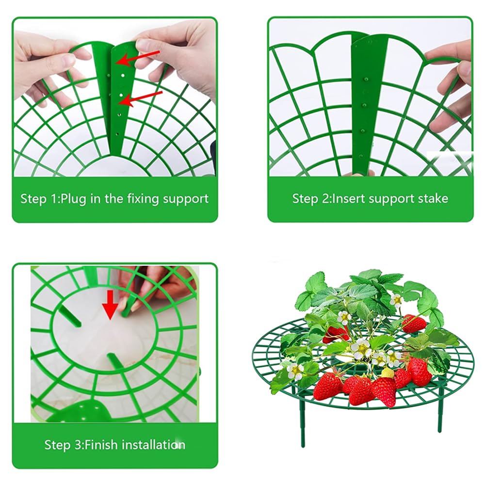 10 Supporti Per Piante Di Fragole Con 3 Gambe - Rialza I Frutti Evitando Marciume E Muffa - Riutilizzabili In Plastica - 4