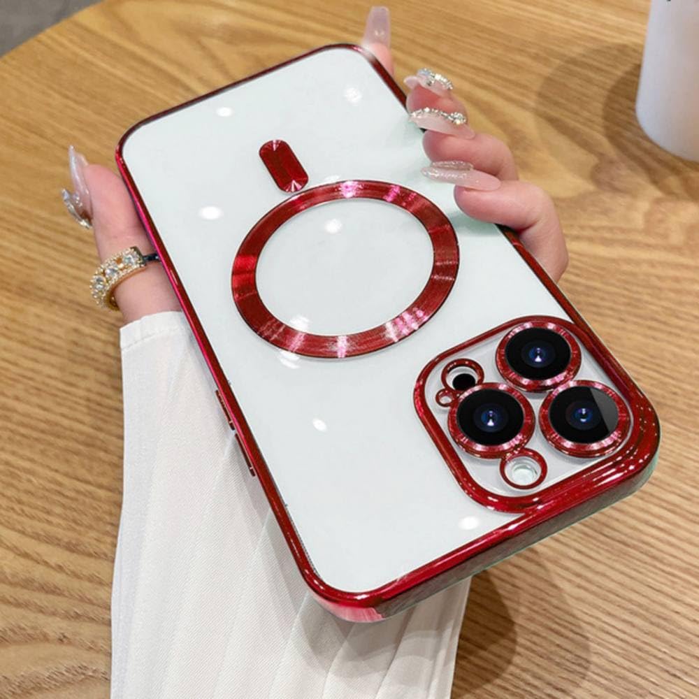 Coque silicone plaqué de luxe pour iPhone 14 Plus étui transparent - 8