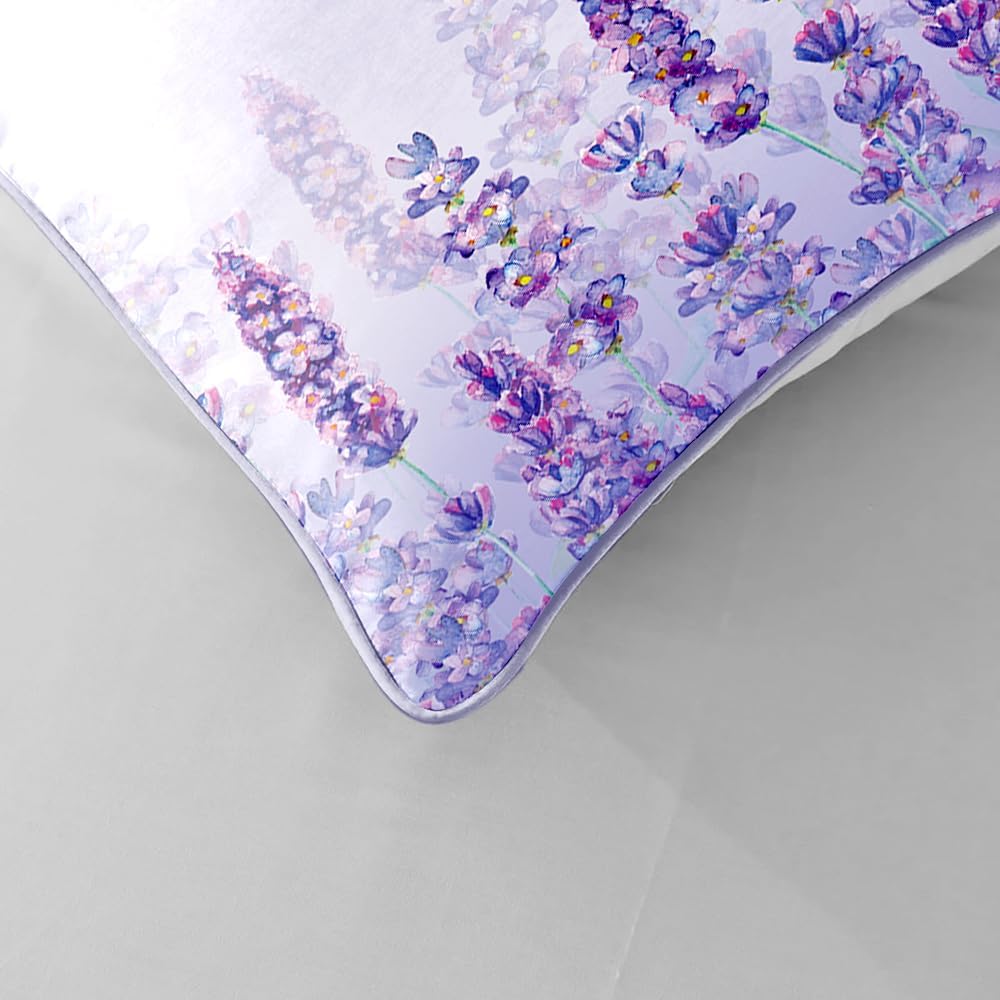 Girls Purple Comforter Sets Queen Size, Pretty Blonde Love Purple Floral Quilt Bedding Sets for Girls Bed in A Bag Comforter Set with 2 Pillowcases