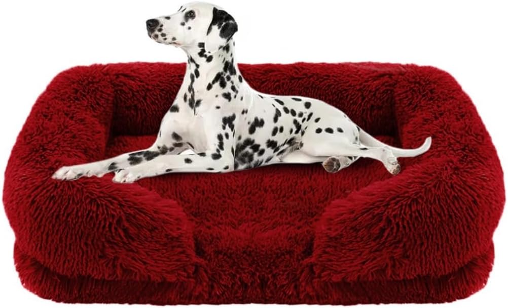 Dog Bed Creative Pet Dog Sofa Bed Square Kennel Pet Bed Cat Pad Autumn and Winter Warm Pet Kennel Removable for Cleaning Pet Bed (Color : Deep Coffee, Size : X-Large) (Dark Brown XX)
