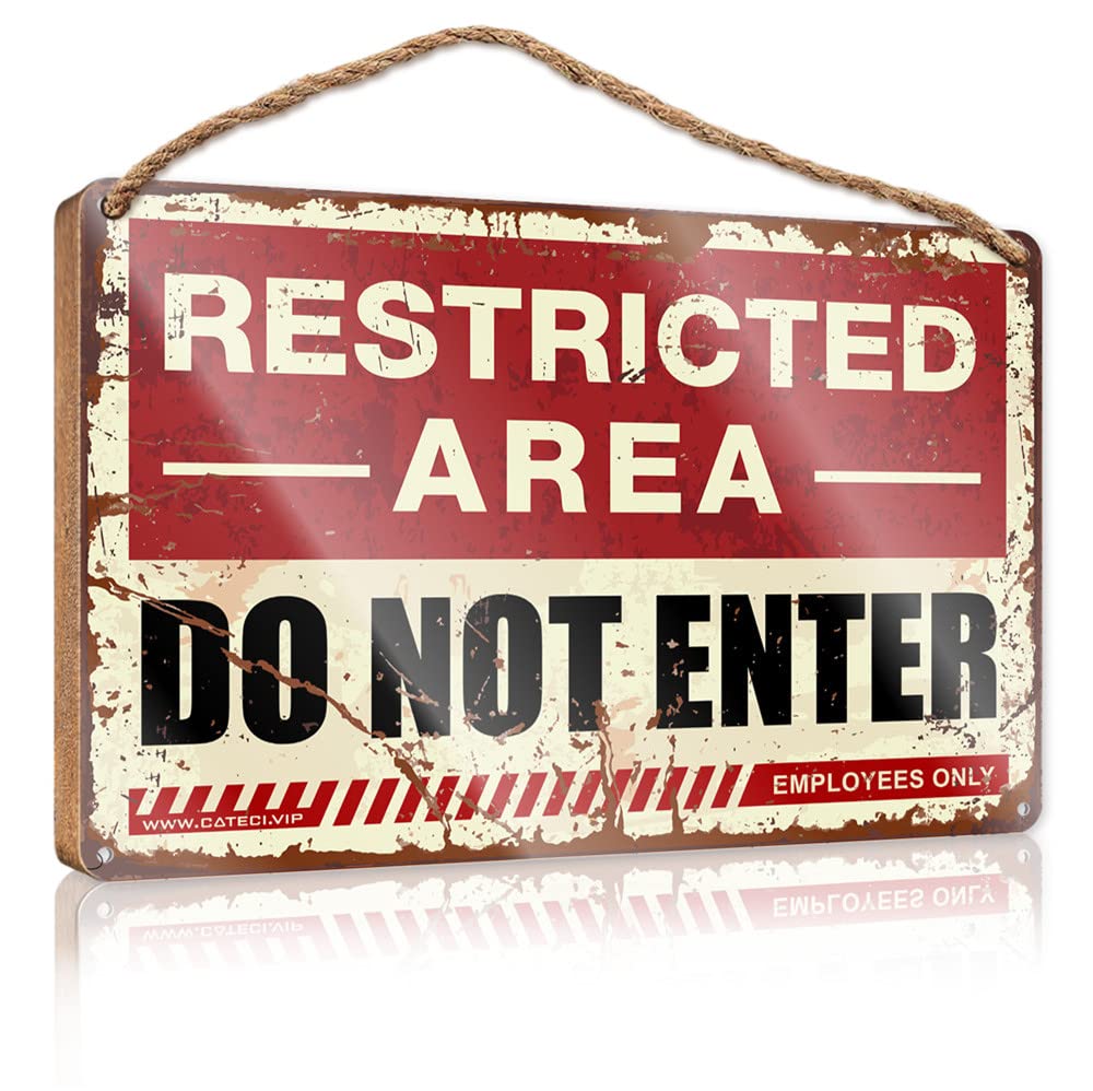 FZFN Spring Porch Sign Restricted Area Do Not Enter Wooden Sign Restroom Decor Welcome Sign For Front Porch Standi(23X35CM)
