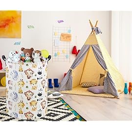 HIYAGON Woodland Baby Laundry Basket Animal Baby Hamper for Nursery Girl Kids Pink Hamper Cute Kids Toys Storage Bin Organizer Animal Room Decor for Home(Cute Animal)