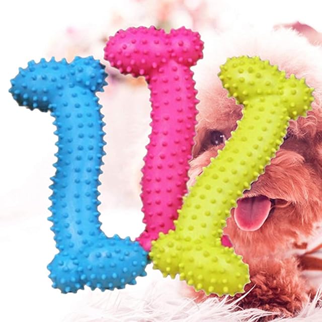 shlutesoy Pet Chew Toys Resistant to Bite Bone Pet Dog Puppy Molar Thorn Chew Toy for Teeth Training