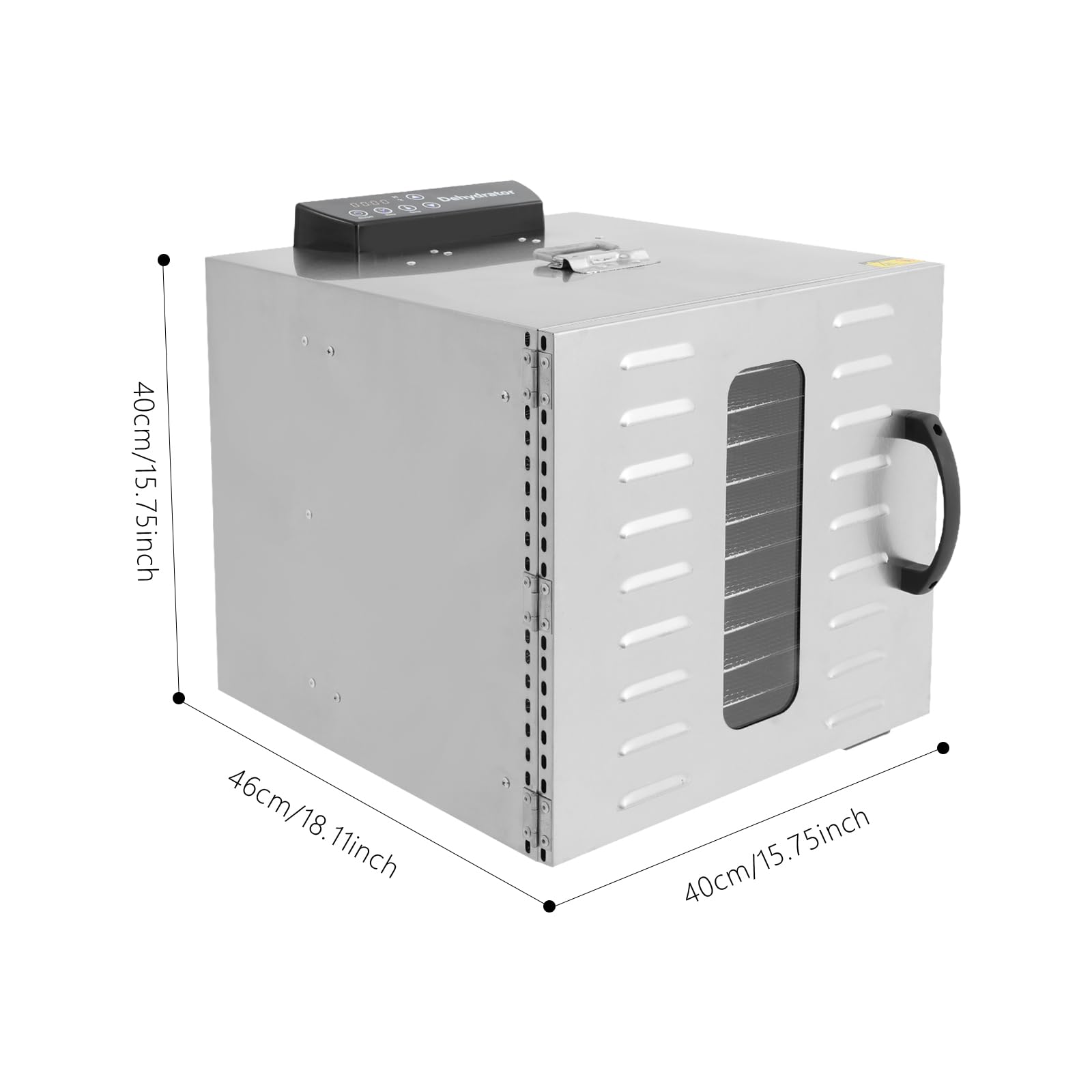 Déshydrateur en acier inoxydable 12 niveaux 1000W 30-90°C | 12 grilles et ventilateur de séchage à 360° avec minuterie pour fruits, légumes, herbes, viande et noix