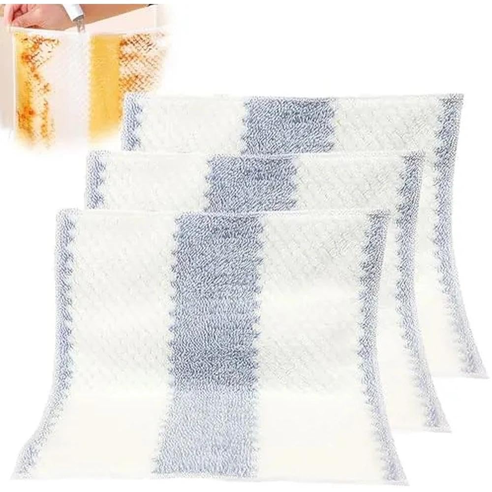 Towels Dish Towels Multipurpose Reusable Dish Cloths Microfiber Cleaning Rags for Furniture Car Tea Bowl 3 Blue