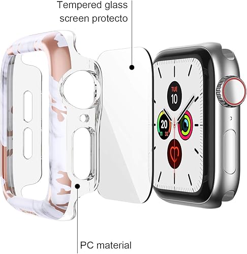 Miniatura 3 de SURITCH Funda para Apple Watch Series 321 de 1.496 pulgadas con protector de pantalla de vidrio templado integrado HD transparente a prueba de