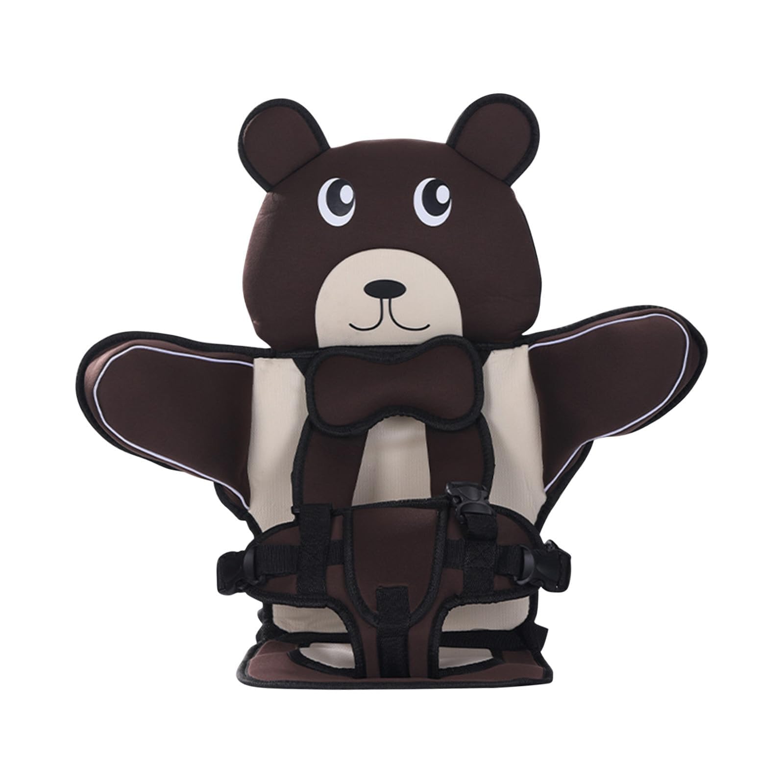 KASTWAVE Portable Car Seat Pad for Boys and Girls, General Safety Strap Booster Pad, Carseat Safe Straps Pads, Brown, Comfortable and Secure Travel Accessory