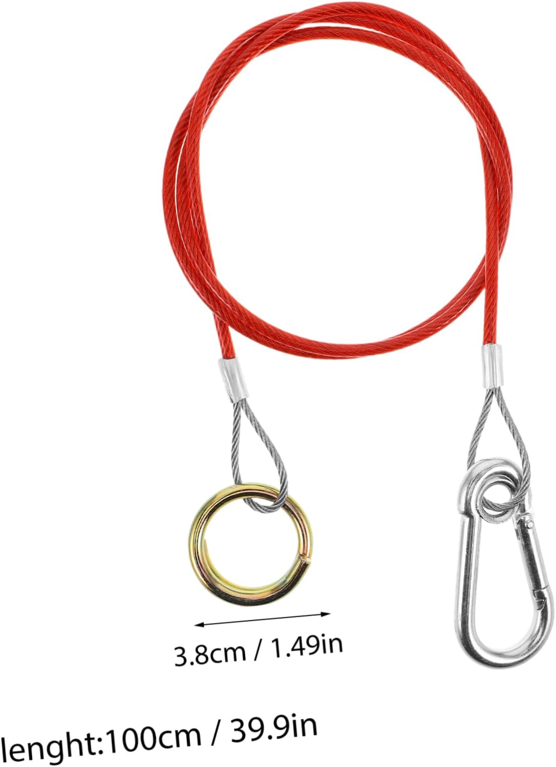 Unomor 2pcs Heavy Duty Trailer Breakaway Cable Robust Safety Cables with Visible Red Color for Towing Hooks and Brake Systems for Trailers and Rvs