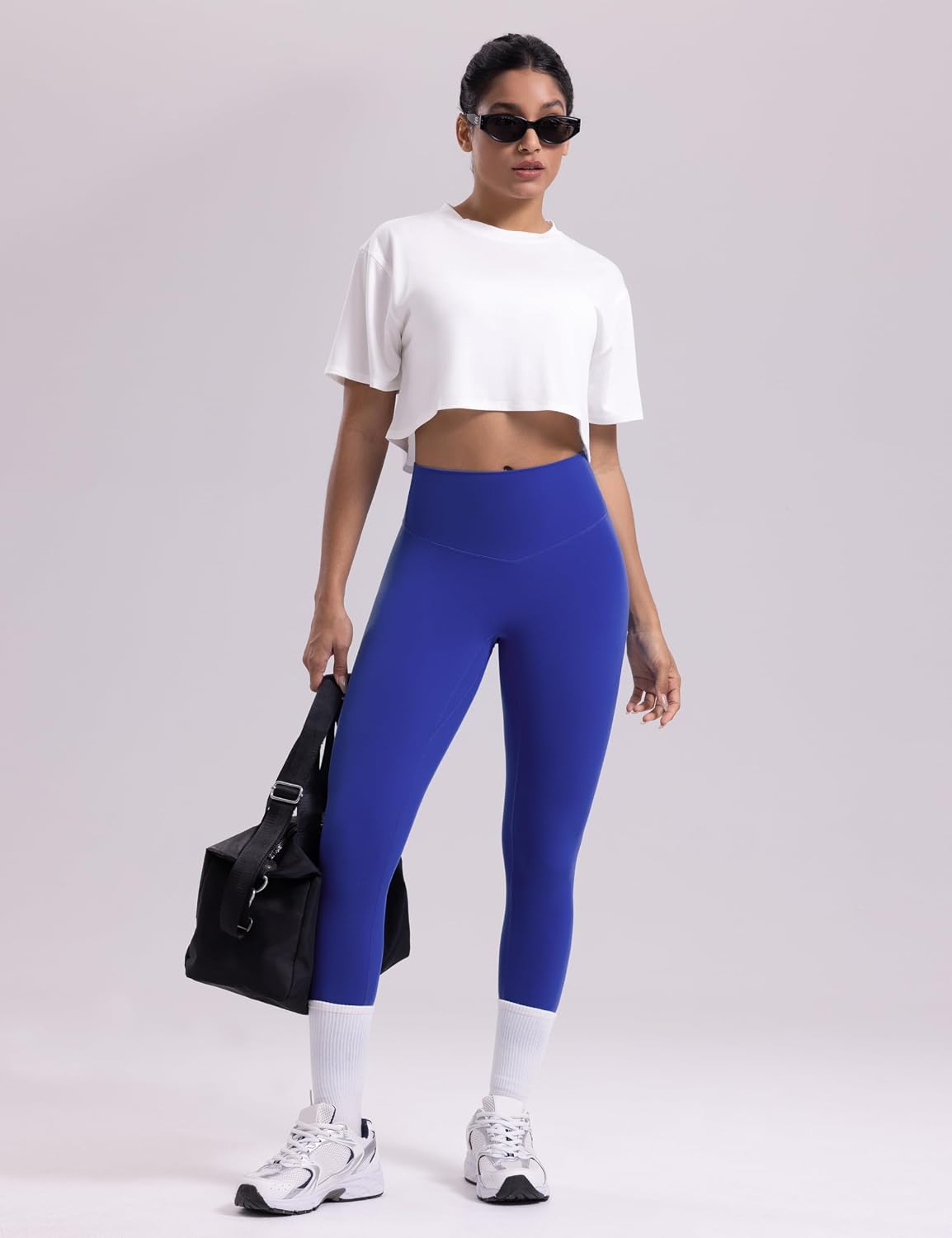 POSHDIVAH Mysticsculpt Creamlift Yoga Leggings - 28" Double-Layer No Front Seam Scrunch High Waisted Workout Gym Booty Pants