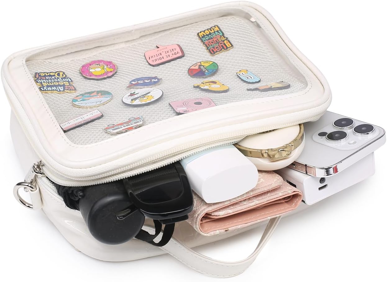 RAINBOW SMILE Ita Bag Kawaii Crossbody Purse Bag Messenger Clear Shoulder Bags Pin Display Bag