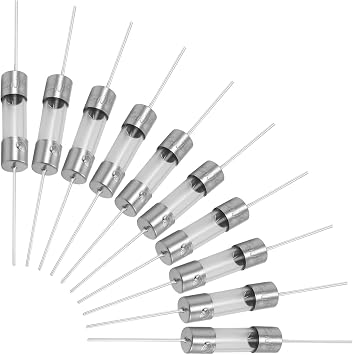 Jutagoss Glass Tube Fuses Axial With Lead Wire Fast Blow Time Delay, 5mm/0.2" x 20mm/0.79" 3A, 10 Pcs