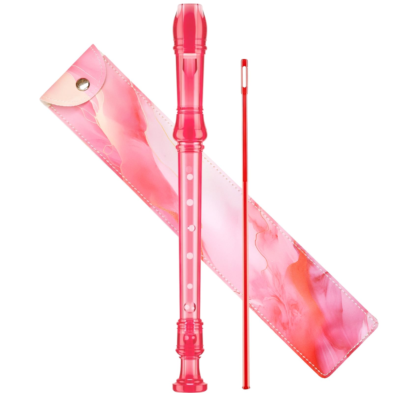 Soprano Recorder Instrument for Kids Beginners Student German Fingering C Key Recorder Instrument 3 Piece with Cleaning Rod and Bag Fingering Chart(