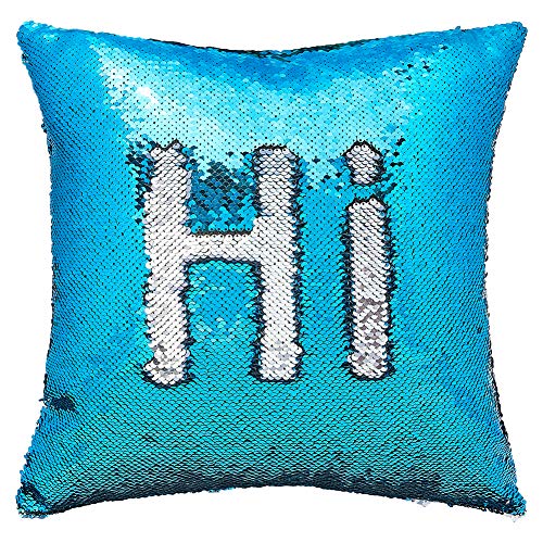 MHJY Sequin Pillow with Insert, 16"x16"Mermaid Pillow Reversible Sequin Throw Pillow Magic Color