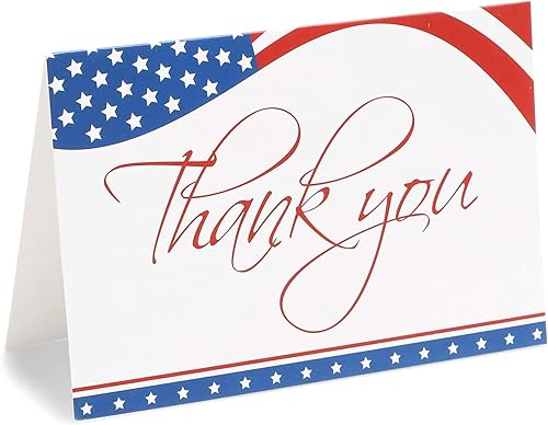 Miniatura 8 de Pipilo Press Paquete de 120 tarjetas de agradecimiento patrióticas a granel de 4 x 6 pulgadas con sobres para el día de los veteranos y el 4 de