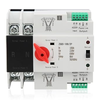 100 amp Transfer Switch, Automatic Transfer Switch Manual Transfer Switch 2P Automatic Transfer Switch Back up Generator Transfer Switch Home Transfer Switch 220V 100A