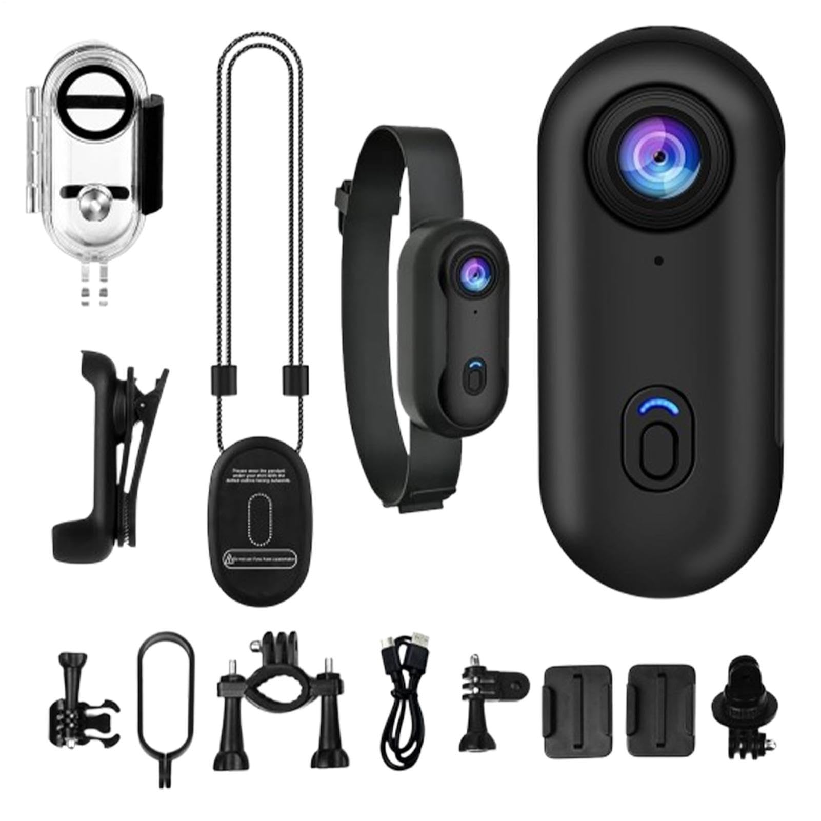 Generico Mini Telecamera Mini Telecamera Action | Dispositivo Vlogging 1080P Indossabile Portatile per Sport Motociclismo Ciclismo Palestra Escursionismo Viaggi Avventura