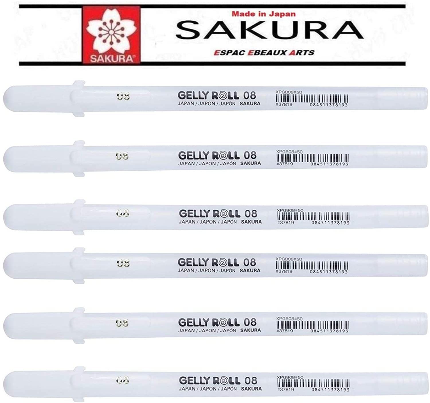 Caelura 6x Weiße Gelstifte 0,8mm - Für Schwarzes Papier & Zeichnen