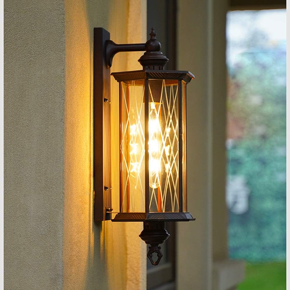 Outdoor Rustic Outdoor 20.8 Inches External Waterproof Fixture Wall Lamp IP65 Waterproof with Glass Shade Garden Wall Lighting Fixture for House Garden Porch Lighting image 3