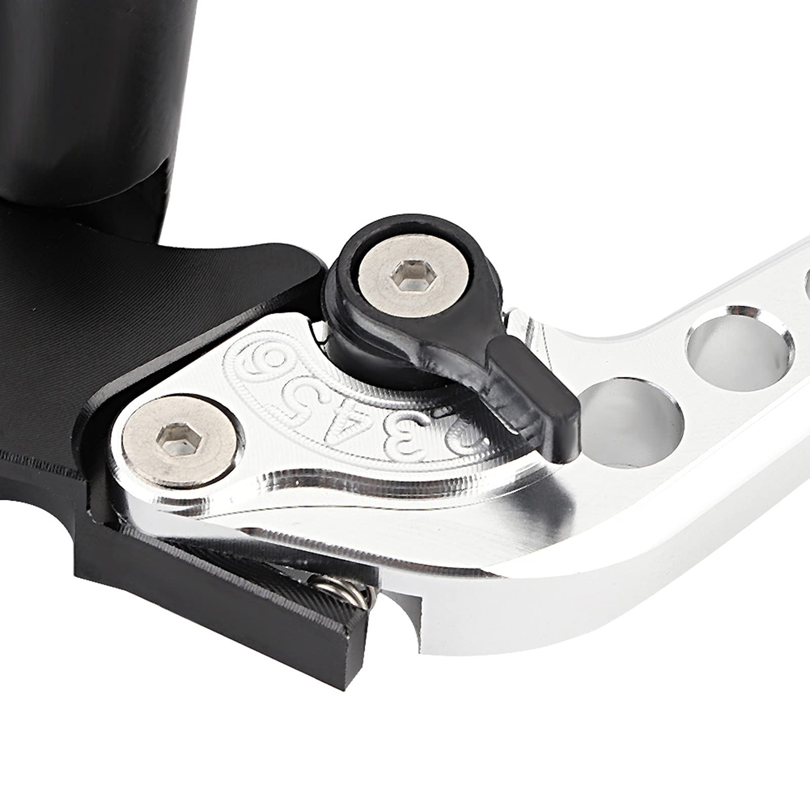 Fydun Leve Freno Frizione Moto, 1 Paio 7/8" Leve Moto Universali Regolabili, Leve Pompa del Freno in Alluminio Leve Freno Moto con Serbatoio per Moto con Manubrio 22mm(Argento)