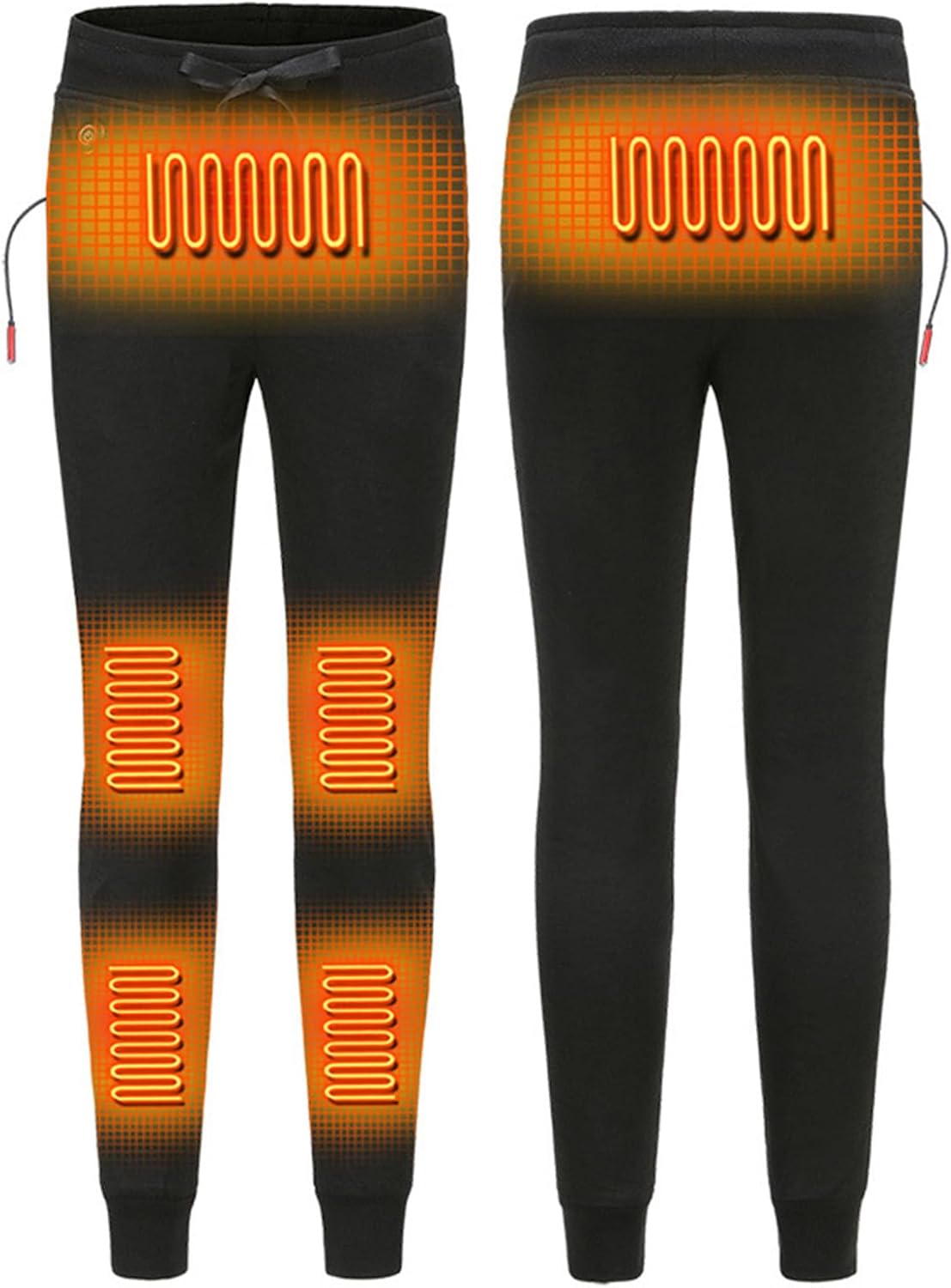 Electric Heated Pants Womens Fleece Lined Pants Electric Heating Trousers Thermal Underwear Bottom, No Battery