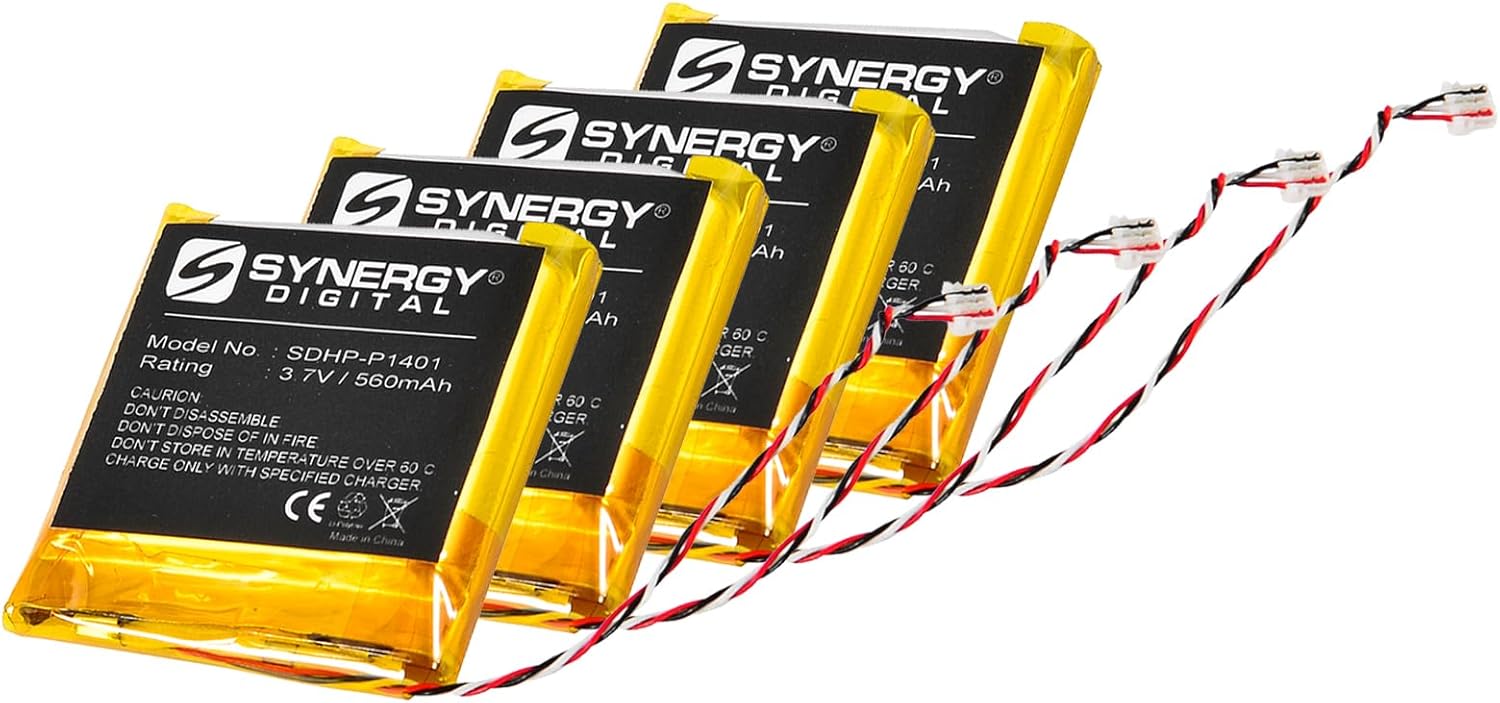 Synergy Digital Wireless Headset Batteries, Compatible with Beats by Dr Dre AEC643333, PA-BT05 Wireless Headset Batteries (Li-Pol, 3.7V, 560 mAh), Set of 4