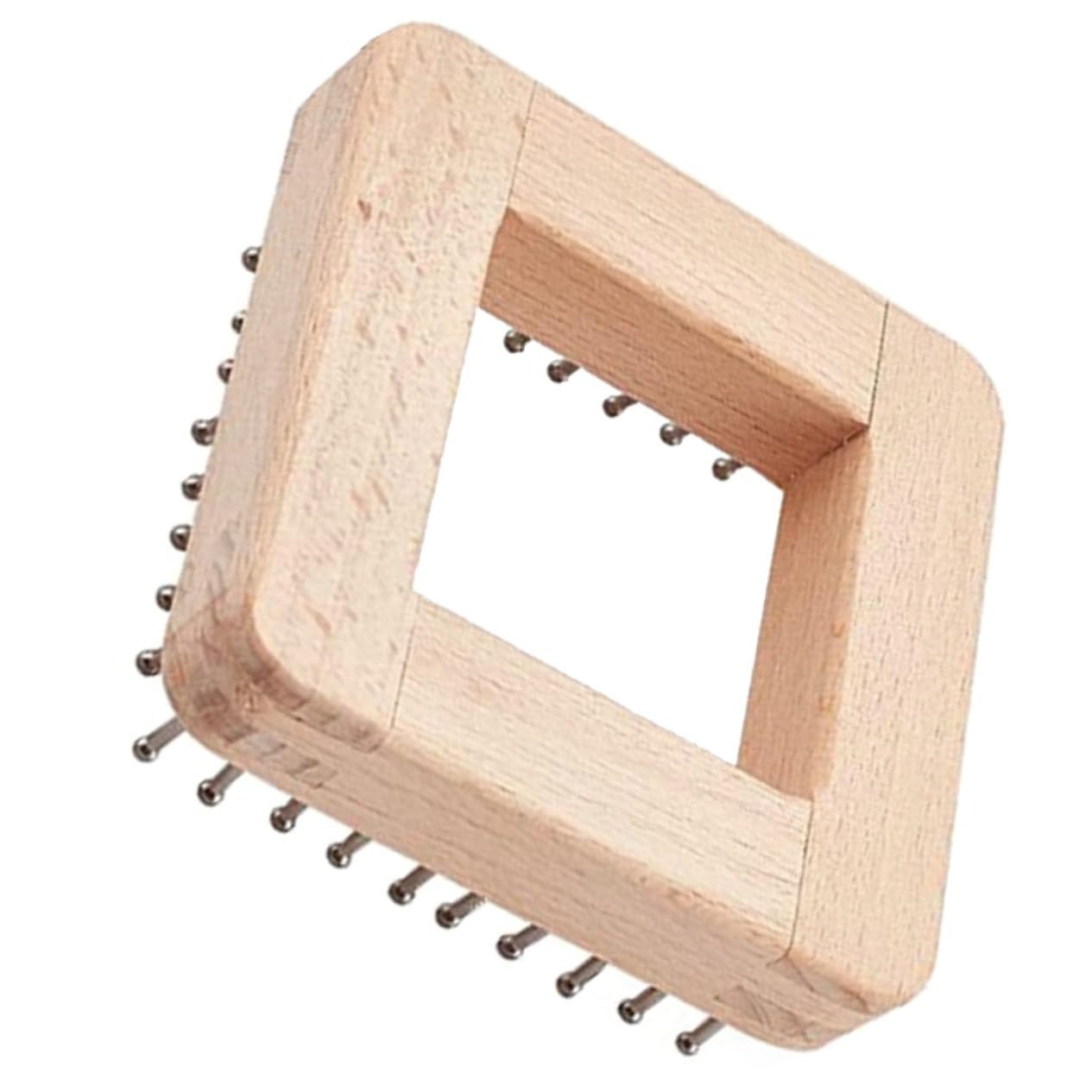 NUOBESTY Wooden Knitting Loom 3.94X3.94 Inch Braider for Hat Scarf DIY Hand Knitting Tool Suitable for Beginners and Professionals
