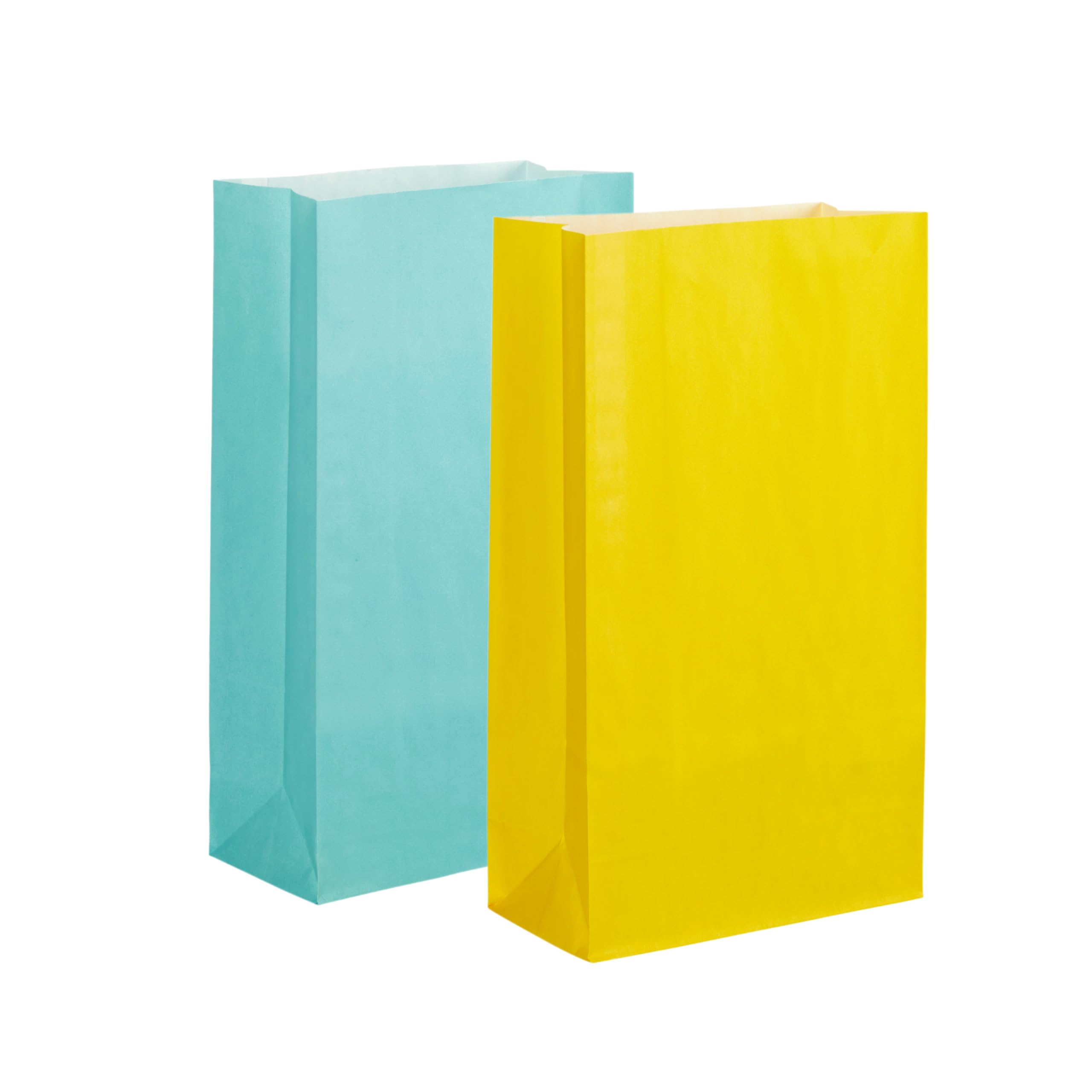 Thepaperbagstore 20 Easter Party Bags With Handles (10 Light Blue / 10 Yellow) - Colourful Paper Gift Bags for Kids Easter Egg Hunts, party's and Sweets 14x24.5x7cm — image 1