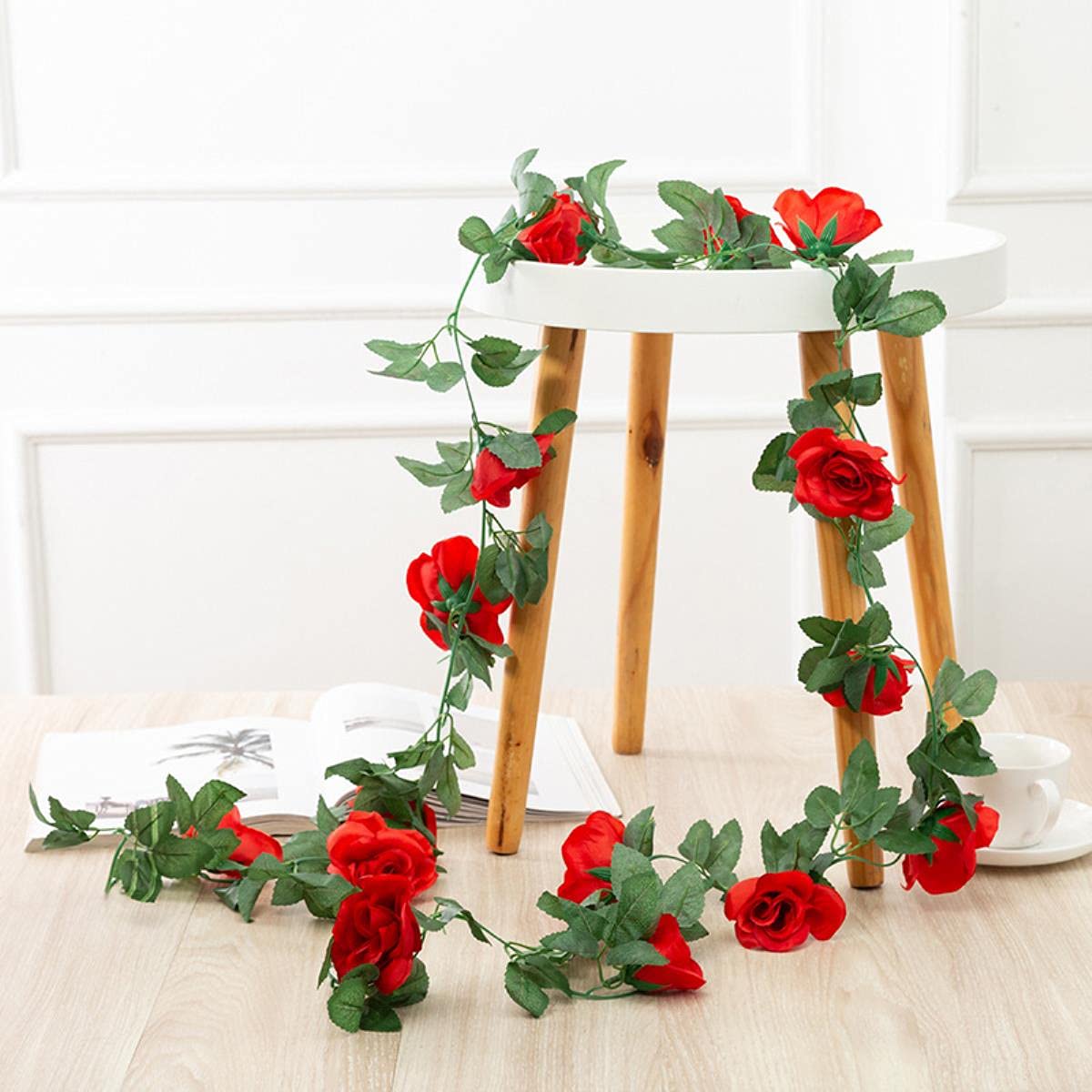 6/12 pezzi Corona di rattan con fiori di glicine artificiali, arco decorativo per matrimoni, casa, giardino, ufficio, decorazione pensile per parete | SHEIN ALIA