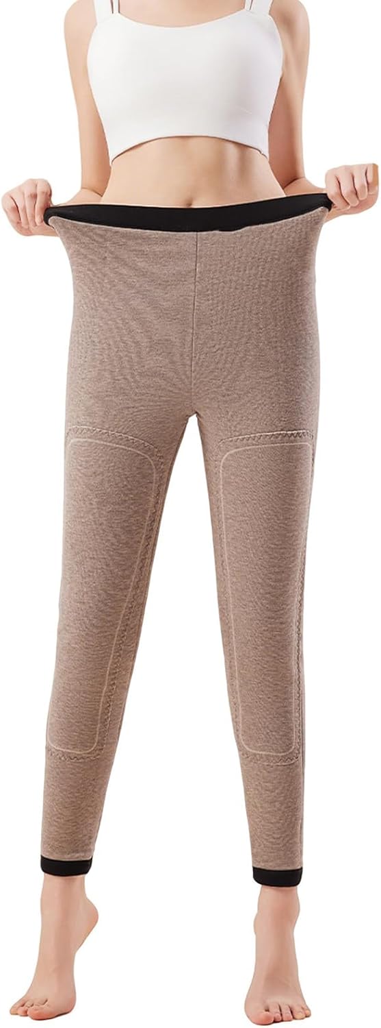 Womens Thermal Long Johns 100% Mulberry Silk Filling High Waist Outdoor Cold Weather Thicken Underwear