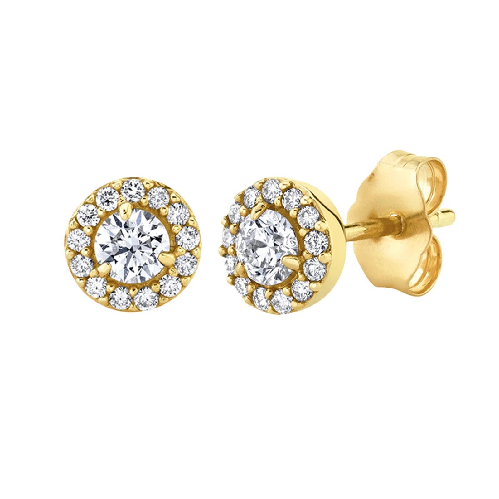 WZGWDC Ohrstecker aus Silber 925, für Damen, eleganter kreisförmiger Zirkonia, hypoallergener Piercing-Schmuck