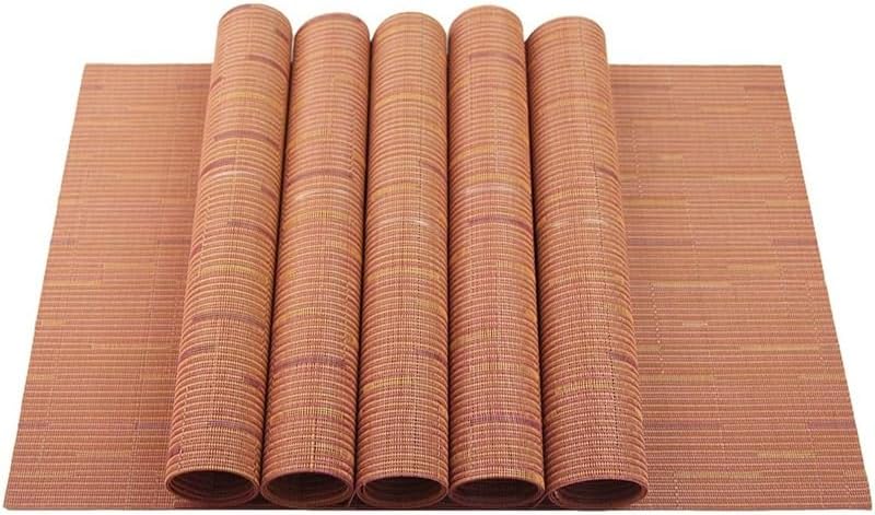 Heat Resistant Non-Slip Place Mats Placemats Table Washable Vinyl Woven for Kitchen Dining Room