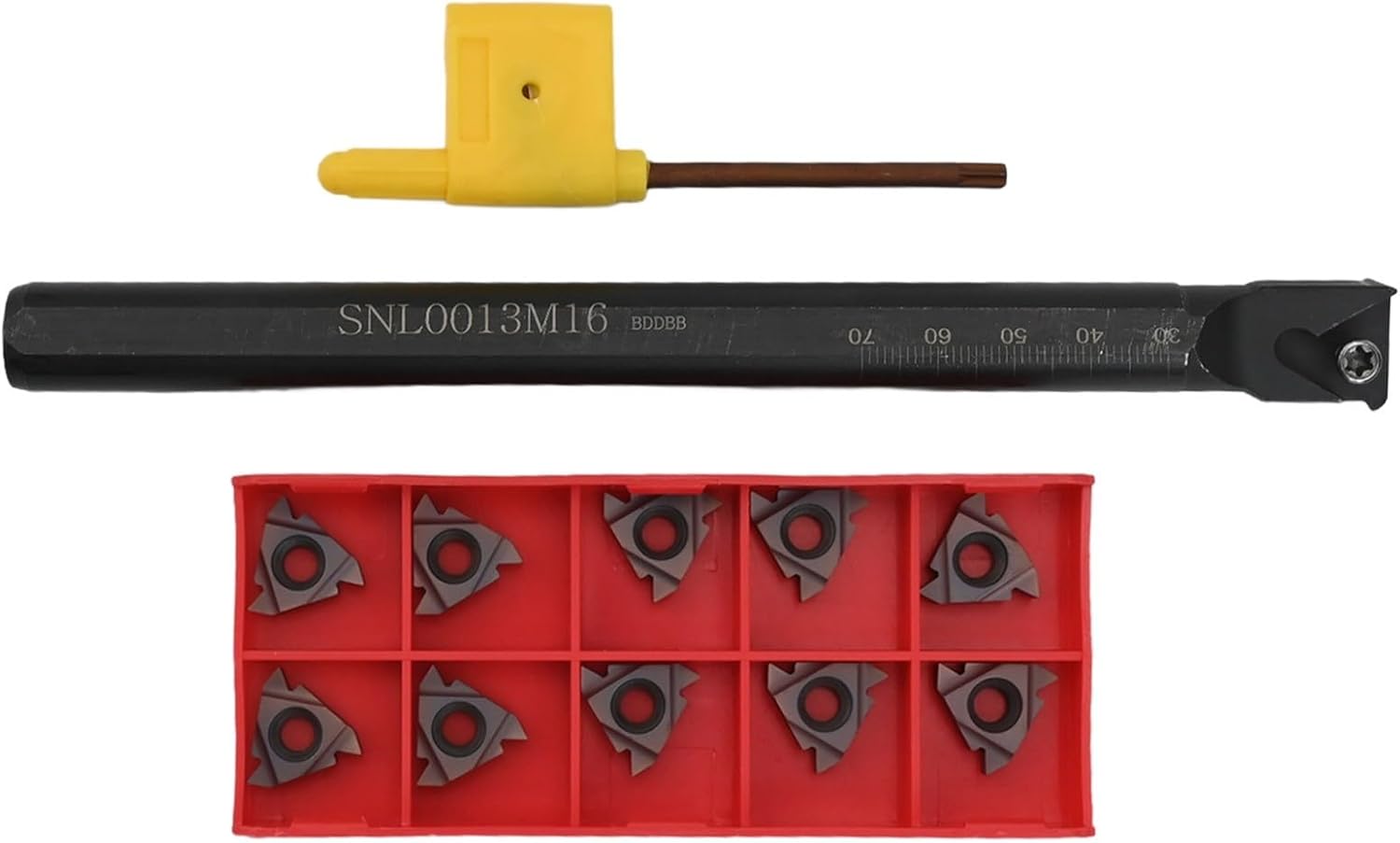 Left Hand Internal Threading Boring Bar SNL0013M16 12Mm Shank CNC Tool Holder With 10Pcs 16ER AG60 Carbide Inserts For Metalworking