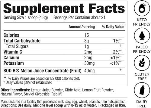 Miniatura 10 de Dr. Kellyann Lemon Sips, Citrus Drink Mix (21 Servings) Rehydrate, Detox, Revitalize, Sugar Free, Fat Free, Non GMO, Hydrates and Firms Skin (Lemon)