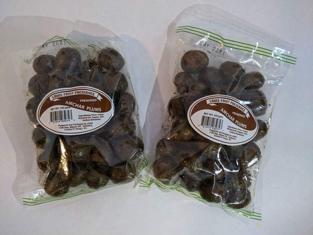 Louis -Amchar Plums 300 g (Pack of 2) Trinidad & Tobago Snack