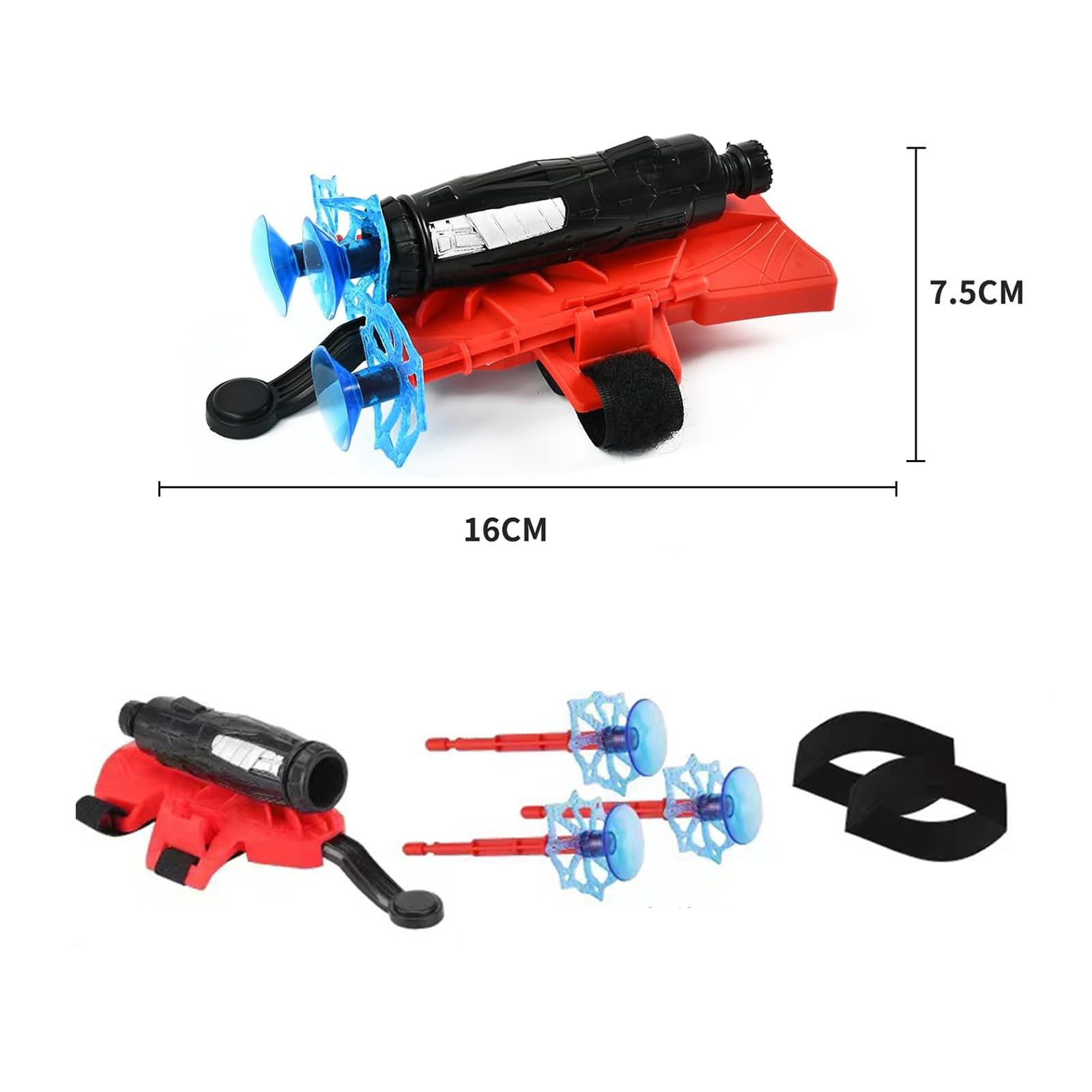 Guanti Lancia Ragnatele Spider-Man Per Bambini - Set Con 2 Guanti, Lanciatori E Dardi A Ventosa - Foto 3