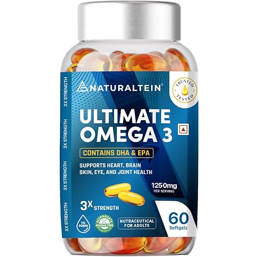 NATURALTEIN Omega-3 Fish Oil 1250mg Softgels 60 Capsules