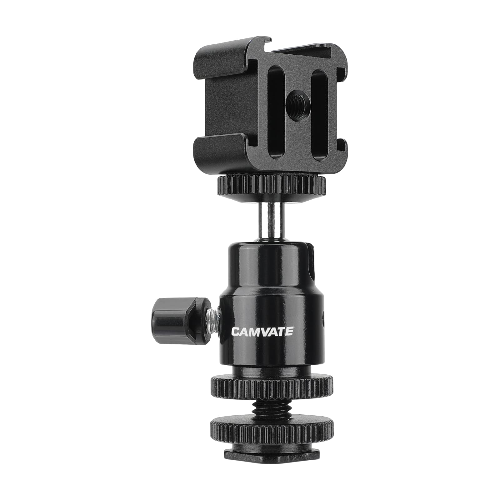 Soporte de bola 1/4" para grabar vlogs con cámara y triple zapata 7