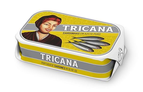 Tricana - Sardinas enteras portuguesas en aceite aceitoso - 4.23oz  120gr (paquete de 5 latas)