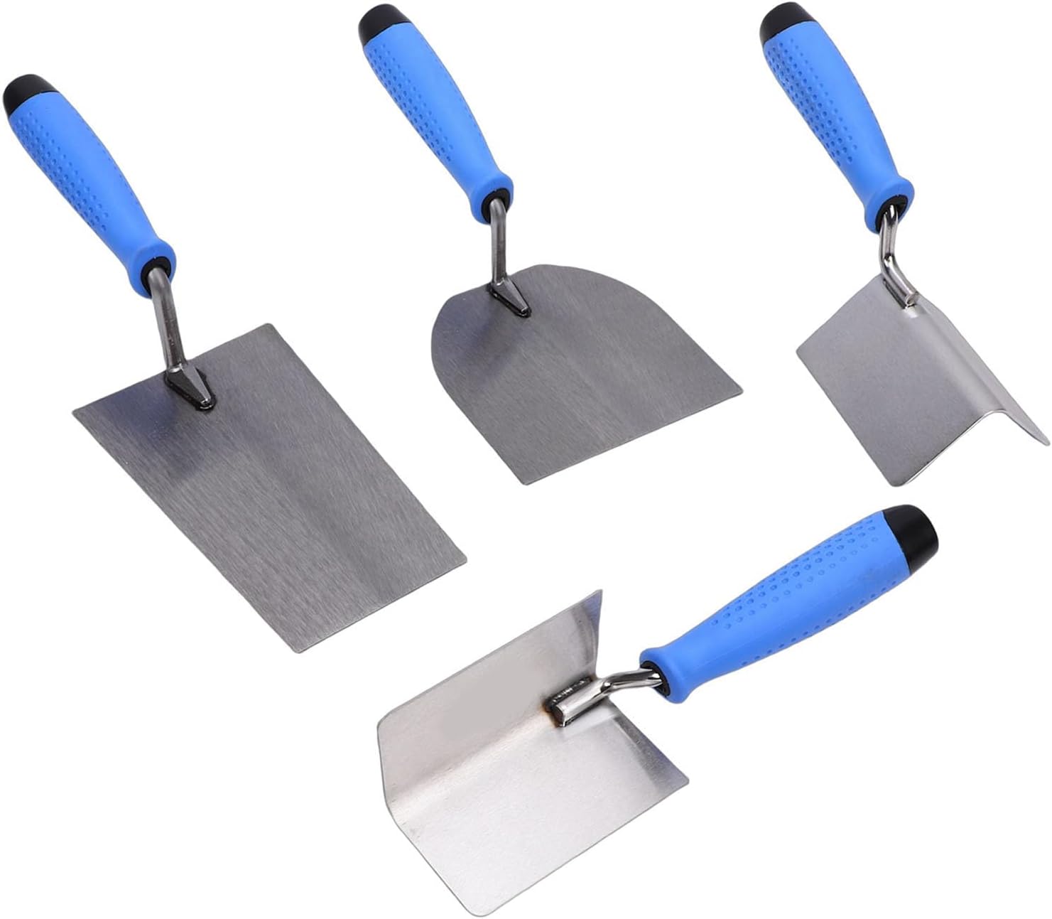Putty Knife Set, 5Pcs Stainless Steel Plastering Trowel Set Outside Inside Corner Concrete Trowel Bricklaying Trowel with TPR Handle, Drywall Corner Tool Finishing Trowel
