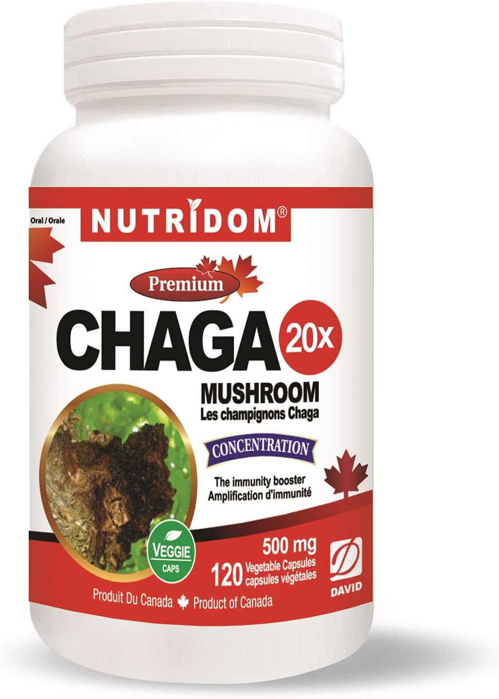 NUTRIDOM Chaga Mushroom 360mg 120 Vcap