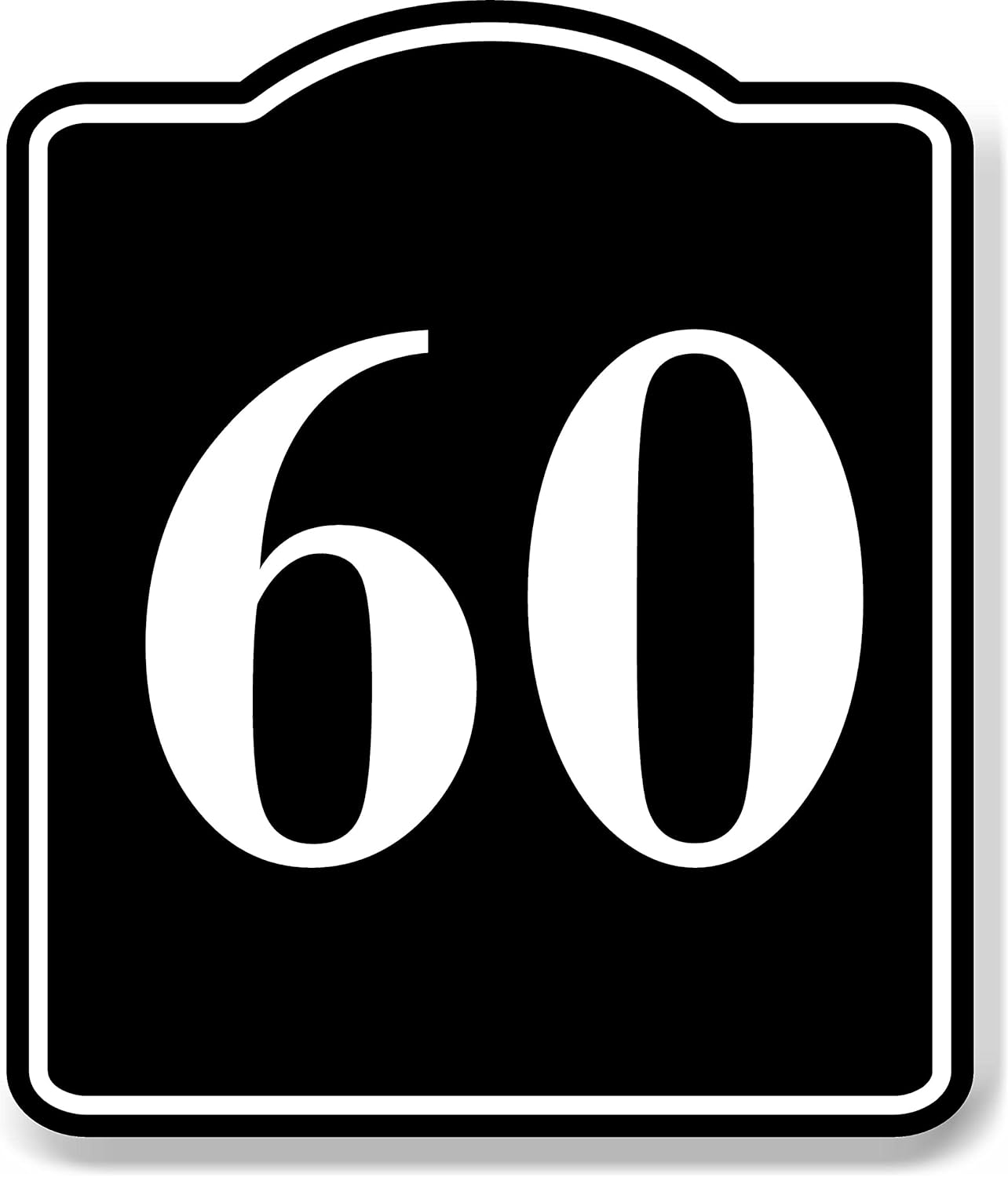 60 Bay Garage Door Plate Field Lane Gate Number BLACK Aluminum Composite Sign, 15x18