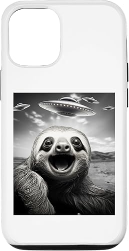 iPhone 1212 Pro Alien UFO Funny Sloth Graphic Tee Case