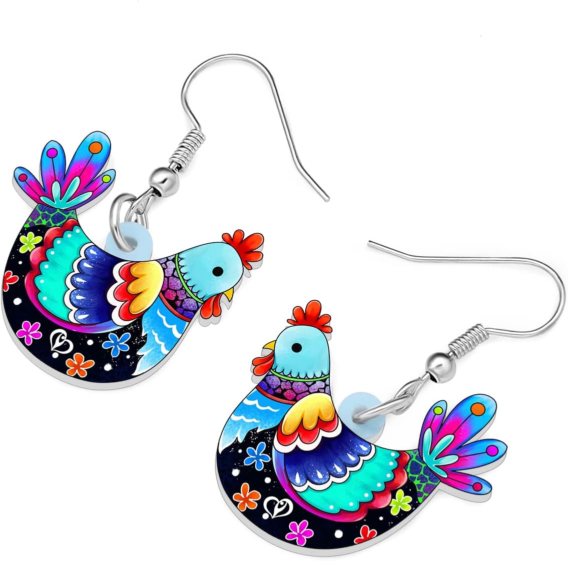 Acrylic Drop Hen Chicken Earrings Funny Farm Design Lovely Gift For Women By The Bonsny - Image 4
