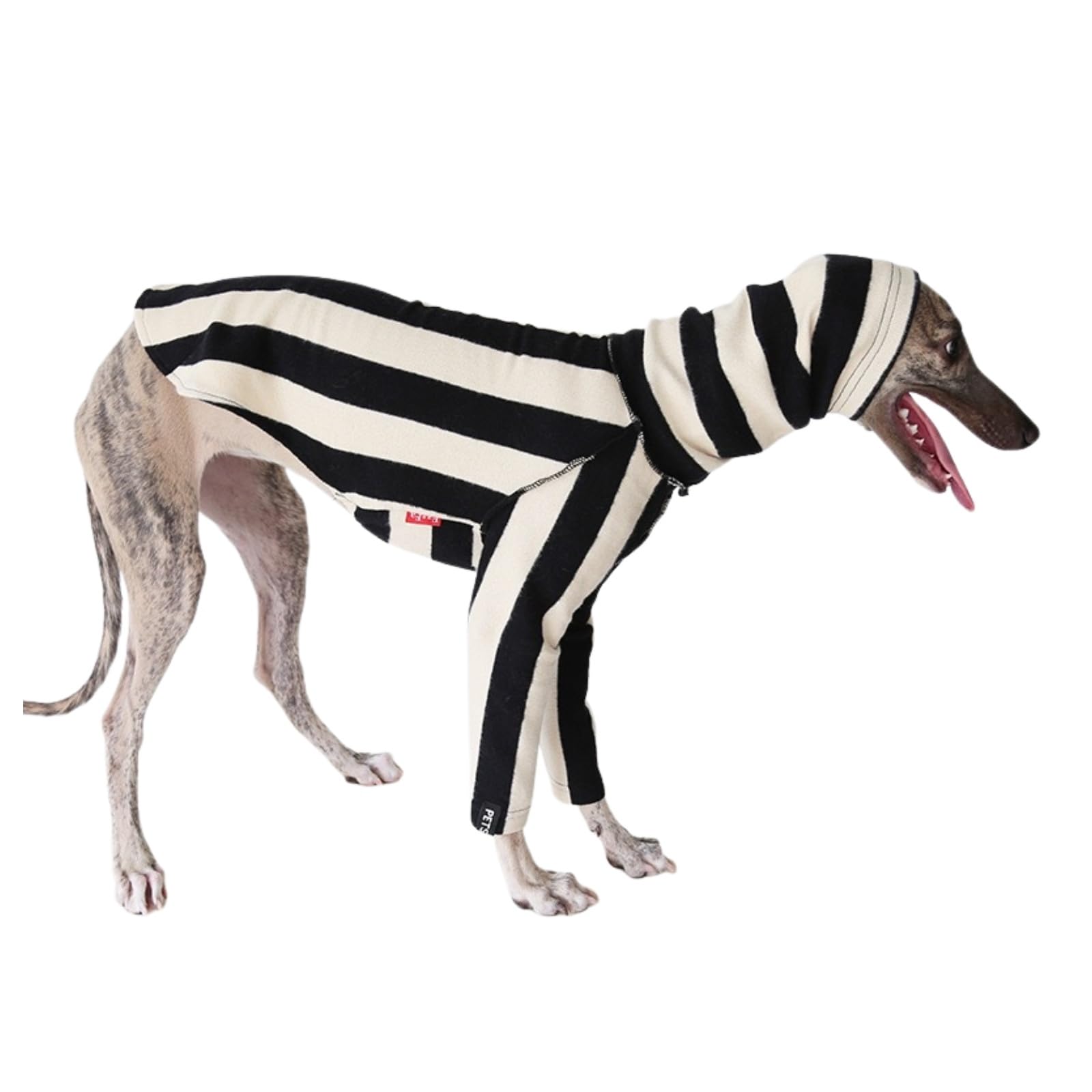 Greyhound Winter Coat, Black Striped Greyhound Jumper,Whippet,Salukis Jumper Dog T-Shirt Spring Autumn Dog Pajamas (S)
