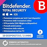 Bitdefender Total Security| 10 Dispositivi | 2 Anni | PC/Mac/iOS/Android | Codice di attivazione via email | Rinnovo automatico