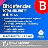 Bitdefender Total Security| 10 Dispositivi | 2 Anni | PC/Mac/iOS/Android | Codice di attivazione via...