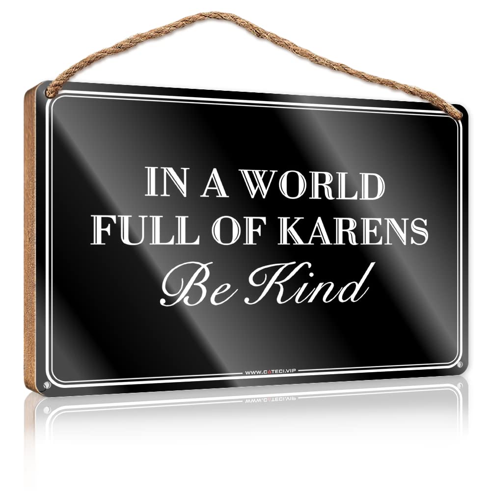 DTHA Fall Front Door Decor Don'T Be A Karen Wooden Sign Front Sign No Solociting Signs(15X28CM)