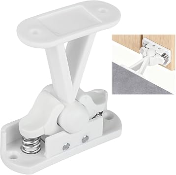 Hemlosk Caravan Door Catch, Static Caravan Door Retainer Catch Heavy Duty Van White Extended with Stainless Steel Springs, 7 * 7.5 cm Motorhome Parts & Accessories, Lock for RV Camper Boat Locker