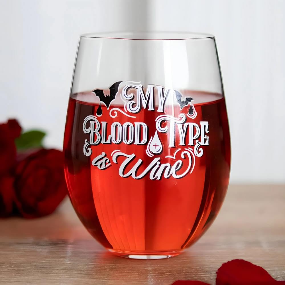 Something Different VV_91022 Hilarious My Blood Type Stemless Glass-Ideal Gift for Wine Lovers - Image 2